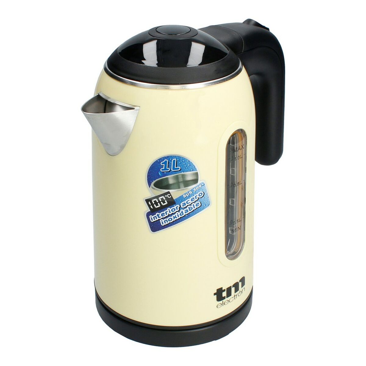 Electric Kettle with LED Light TM Electron Stainless steel Cream-3