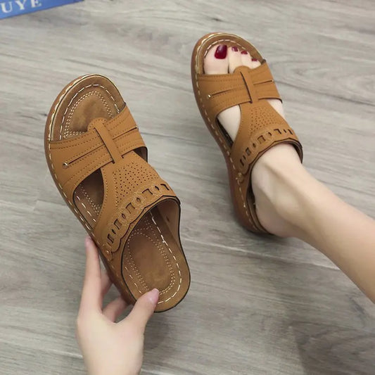 Wedges Solid Color Slippers for Women New Fashion Casual Shoes Beach Slippers Plus Size 43 Thick Sole Outdoor Footwear Adults