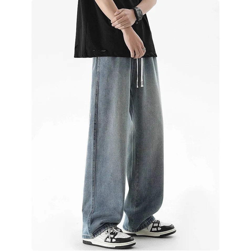 Manufactory Custom Style or Logo Low Moq DOM OEM  Wholesale Jeans Vintage Blue Denim Hip Hop Streetwear Pants Washed Technique