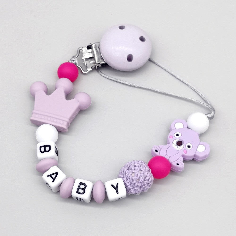 Hot selling newest baby products silicone pacifier newborn child pacifier chain clip teether anti-drop can grind teeth