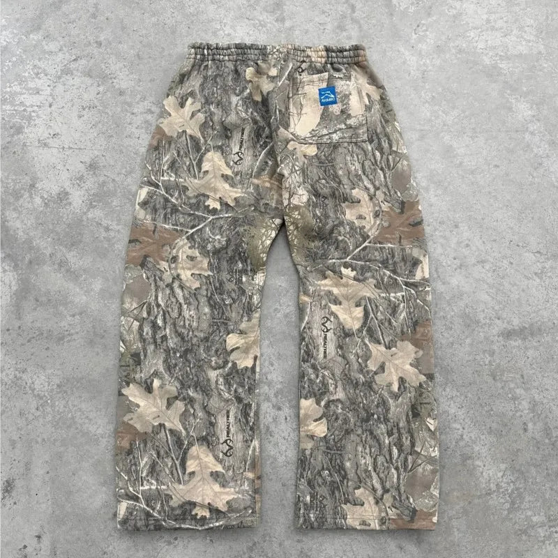 Y2K Streetwear Men Camouflage Pattern Print High Street Hip Hop Sweatpants Women Oversized Unisex Casual Camo Baggy Pants Gothic