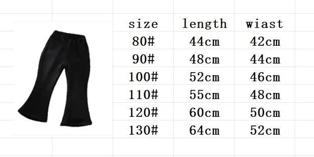 Spring Autumn Baby Girls Pant Korean Version Children Flared Pants 1-6Year Kid Leggings Solid Fashion Boot Cut