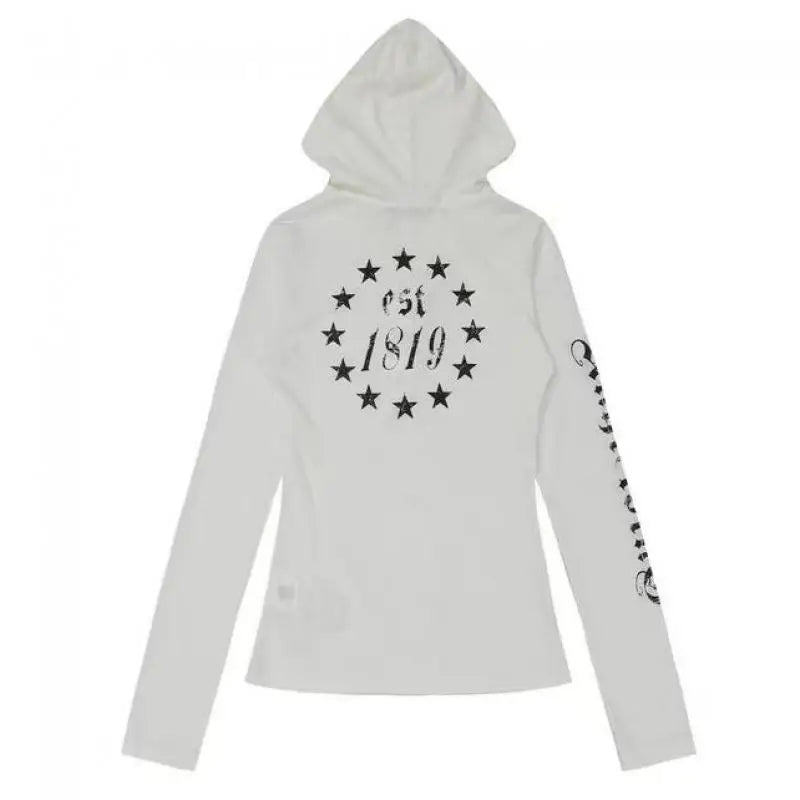 Seeslim Hooded Print Letter Graphic T Shirts Woman Clothes Youthful Long Sleeve 2000s Clothes Y2k Tees Female Clothing Autumn