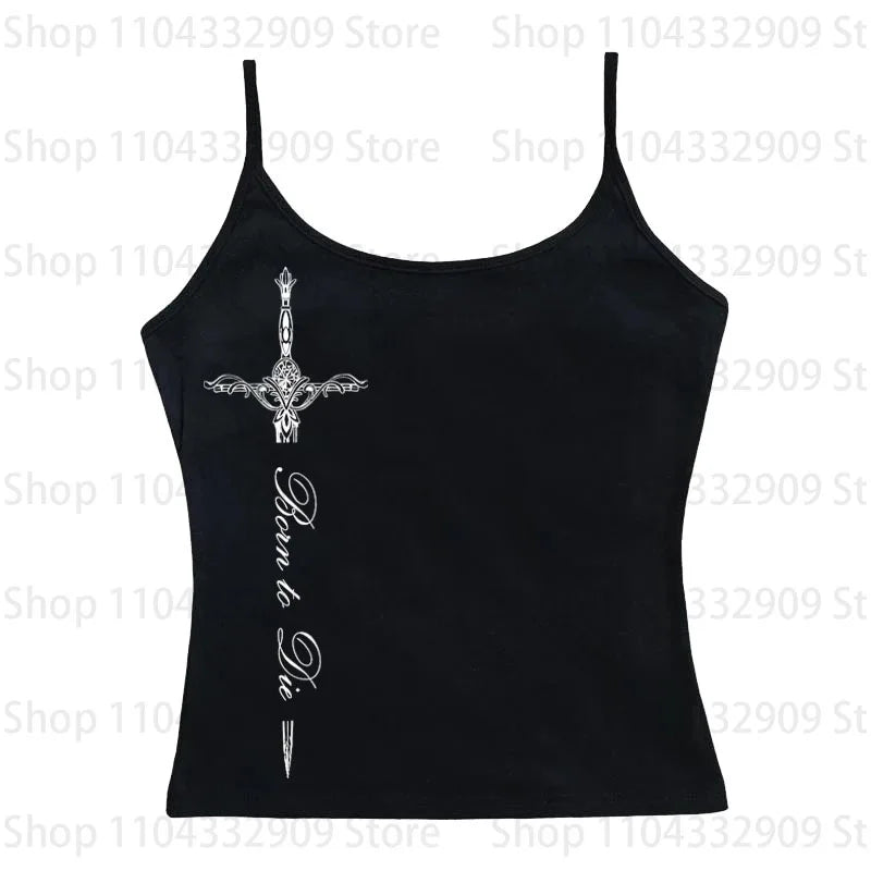 Gothic Grunge Punk Printing Women's Long Sleeve Tee Casual Slim Fit Sexy Chic Emo Girls Crop Top Y2K Harajuku Vintage Streetwear