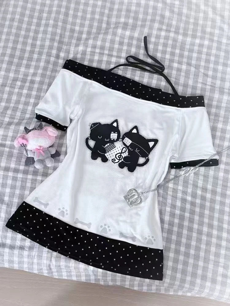 2000s Y2k Tops & Tees Women's T-shirt Print Sexy Punk Streetwear Shirt Gothic Blouse Casual Grunge T Shirts Crop Top 2025 Summer