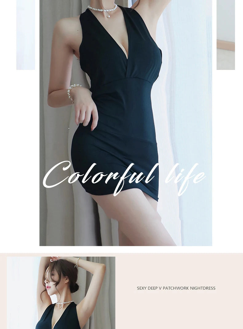 Hot Dress Women's sexy strapping uniform seductive nightclub attire secretary attire OL attire Summer clothes Woman party dress