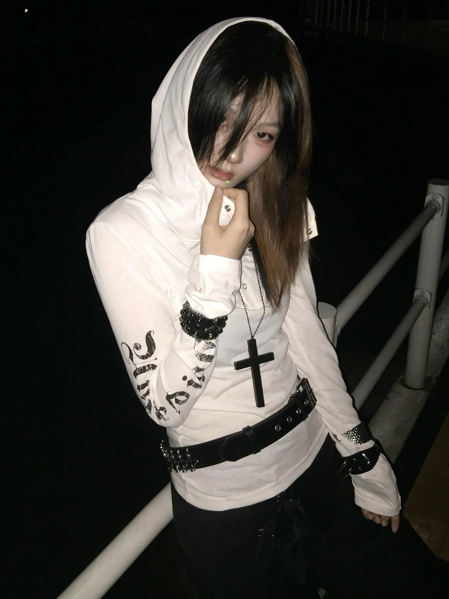 Seeslim Hooded Print Letter Graphic T Shirts Woman Clothes Youthful Long Sleeve 2000s Clothes Y2k Tees Female Clothing Autumn