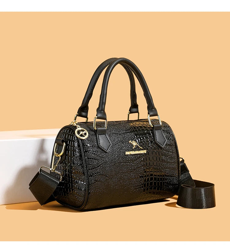 Small Handbag Women's Fashion Shoulder Crossbody Bag Solid Color Black