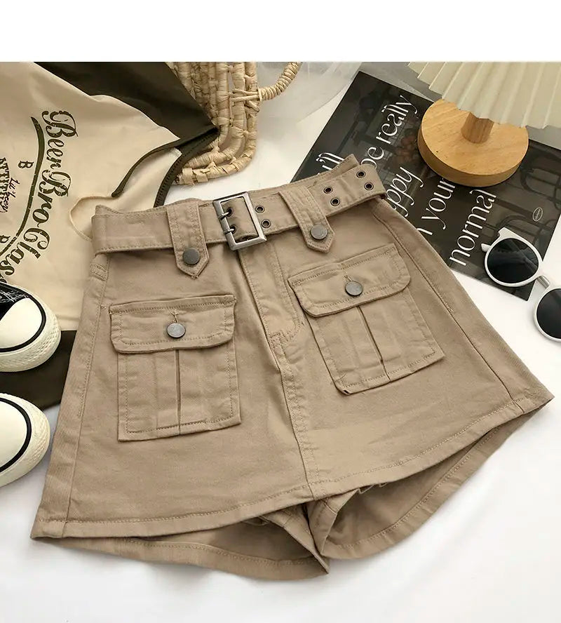 Cargo Mini Denim Skirts Women Multi Pockets Streetwear Personal Cool Teens Youth European Hipsters High Waisted Designer Skirt