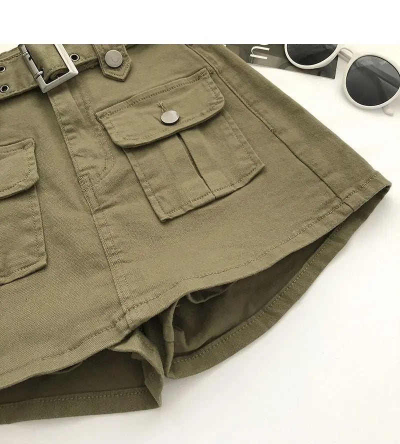 Cargo Mini Denim Skirts Women Multi Pockets Streetwear Personal Cool Teens Youth European Hipsters High Waisted Designer Skirt