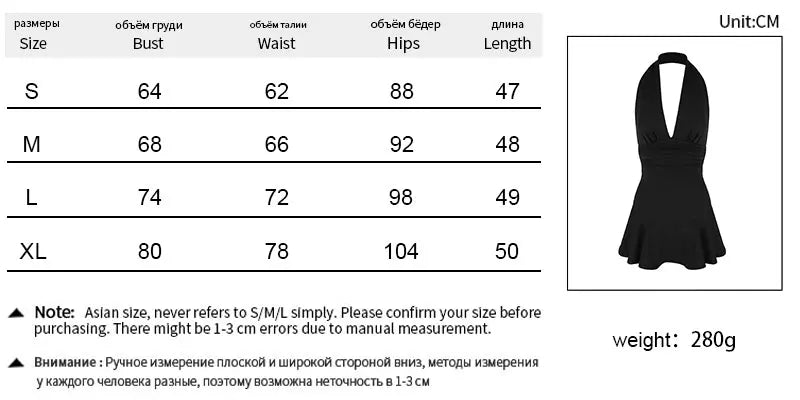 Summer Black Sexy Women's Dresses Streetwear Fashion Club Party Halter Dress Elegant Lady Sexy Backless V-neck Low Chest Dresses