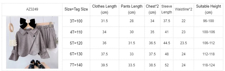 Bear Leader Fashion Kids Girls Princess 2pcs Clothes Set Autumn Winter Children Coat Outwear+Skirts Vintage Outfits Suit 2-12Y
