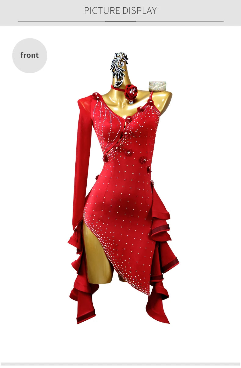 2025 Latin Dance Practice Clothing Girls Dress for Prom Competition Sport Costume Evening Party Skirt Top Women Samba Customized