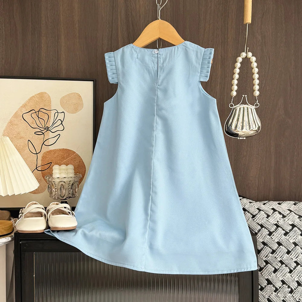 Bear Leader 2-7 Years Summer New 3D Flower Vest Dress Girl's Princess Dresses Baby Kids Clothing Wedding Party Elegent Clothes
