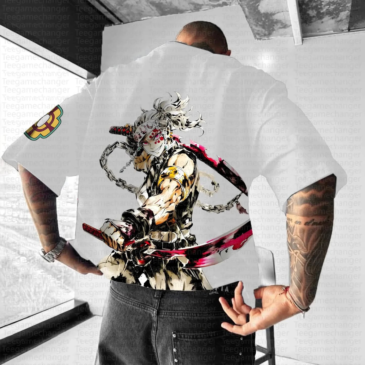 Teegamechanger Demon Slayer Kimetsu No Yaiba Anime Graphic Print T Shirts for Men 2025 Summer Cotton Short Sleeve Tees
