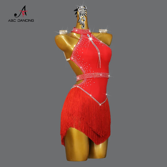 2025 Latin Dance Women Tassel Skirt Sexy New Adult Competition Evening Dress Female Clothes Sport Party Girl Line Suit Customize