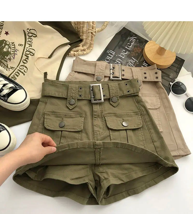 Cargo Mini Denim Skirts Women Multi Pockets Streetwear Personal Cool Teens Youth European Hipsters High Waisted Designer Skirt