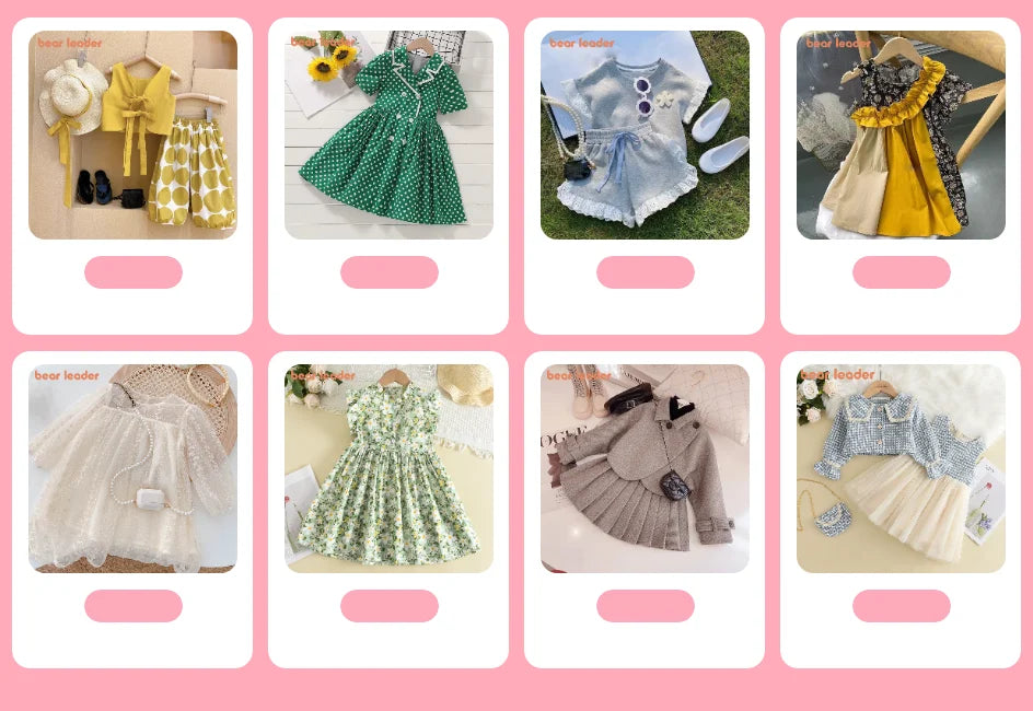 Bear Leader Fashion Kids Girls Princess 2pcs Clothes Set Autumn Winter Children Coat Outwear+Skirts Vintage Outfits Suit 2-12Y