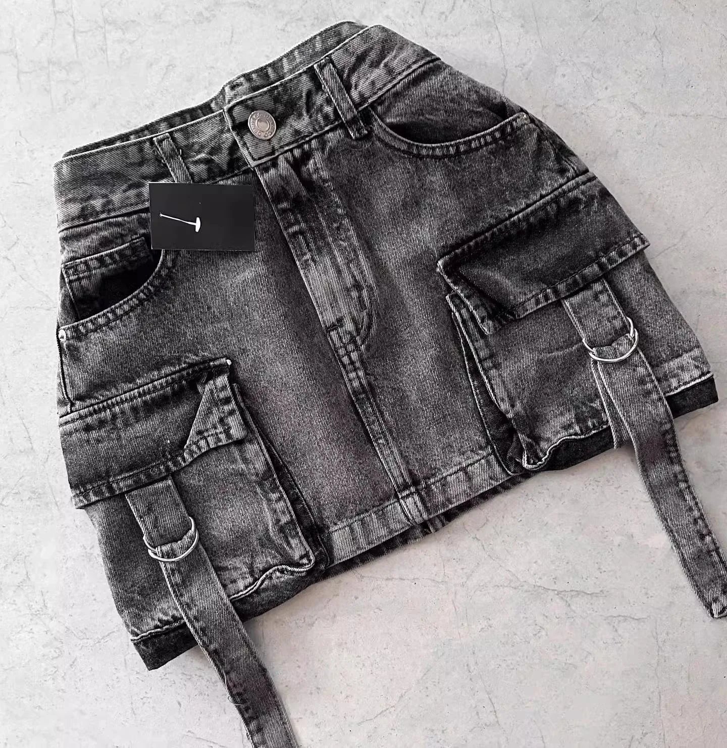 Skirts Women Sexy Short Skirt Slim Fit Casual Regular Jeans Elegant Splice Denim High Waist Hip Wrap A Line Pockets Summer