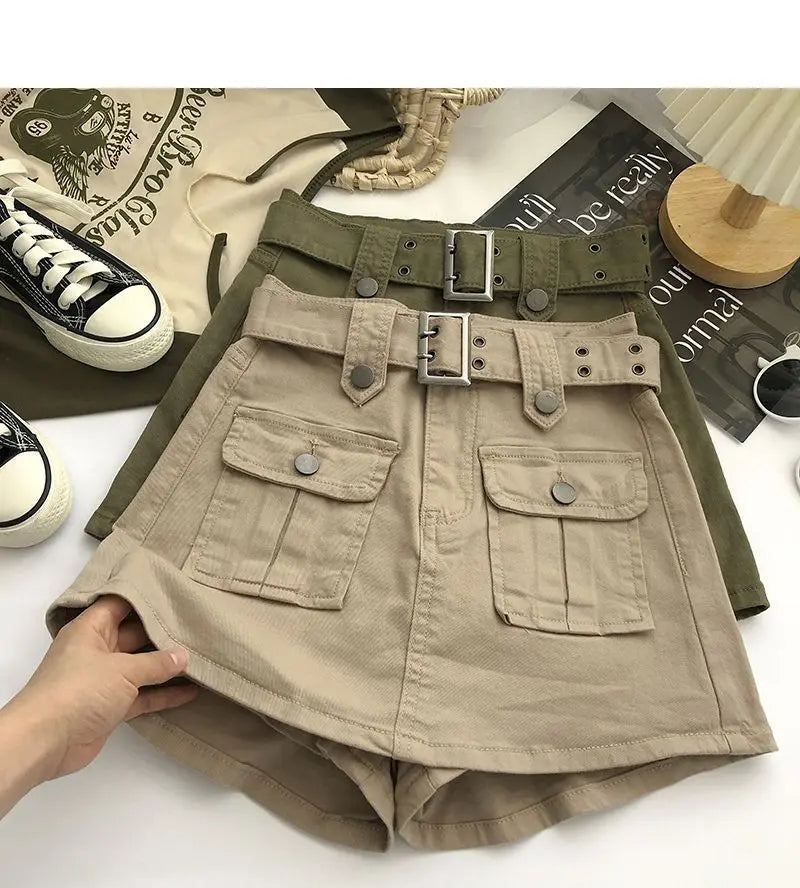Cargo Mini Denim Skirts Women Multi Pockets Streetwear Personal Cool Teens Youth European Hipsters High Waisted Designer Skirt