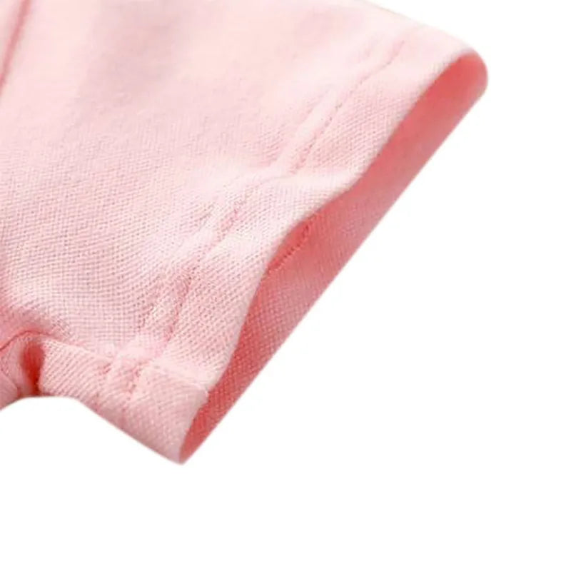 Summer Dress for Kids Cute Solid Color Girls Dresses Short Sleeve Cotton Soft Children Clothes Toddler Student Uniform Dress