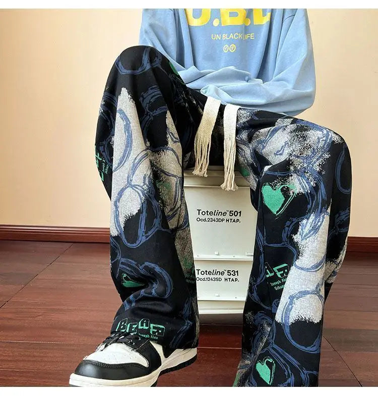 Men's Clothing Casual new Premium Summer Sporty Lightweight Thin printing Long Pants Straight Leg Comfortable Breathable