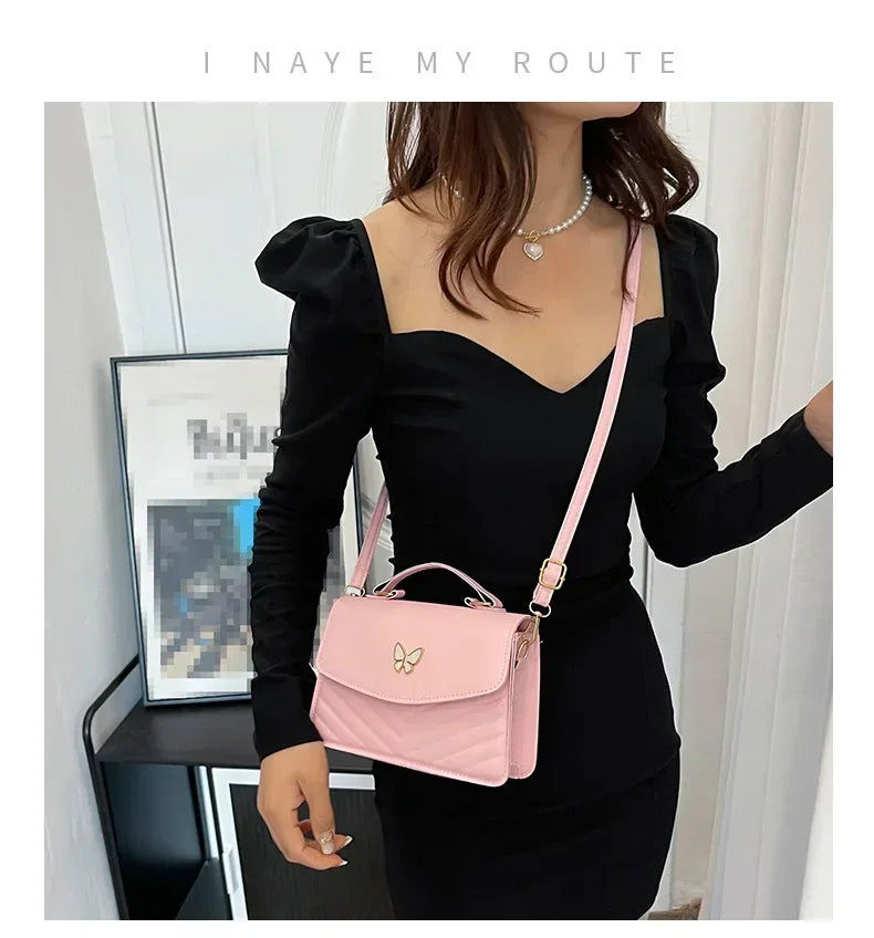 PU Versatile and Fashionable Portable Small Square Bag Single Shoulder Crossbody Bag Luxury Designer Handbag Bolsas De Mujer