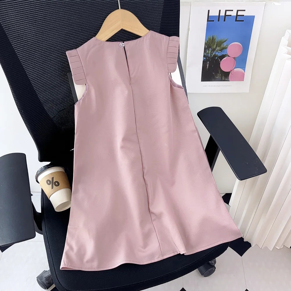 Bear Leader 2-7 Years Summer New 3D Flower Vest Dress Girl's Princess Dresses Baby Kids Clothing Wedding Party Elegent Clothes