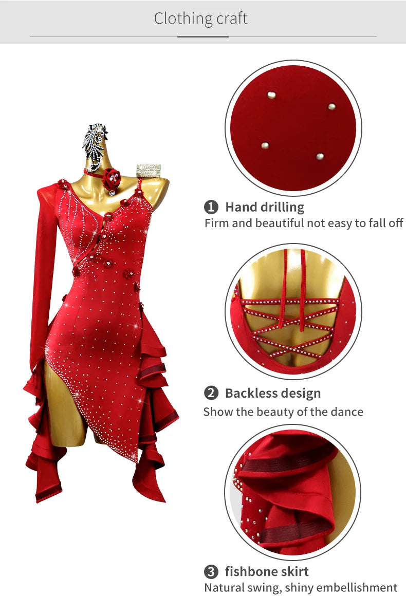 2025 Latin Dance Practice Clothing Girls Dress for Prom Competition Sport Costume Evening Party Skirt Top Women Samba Customized