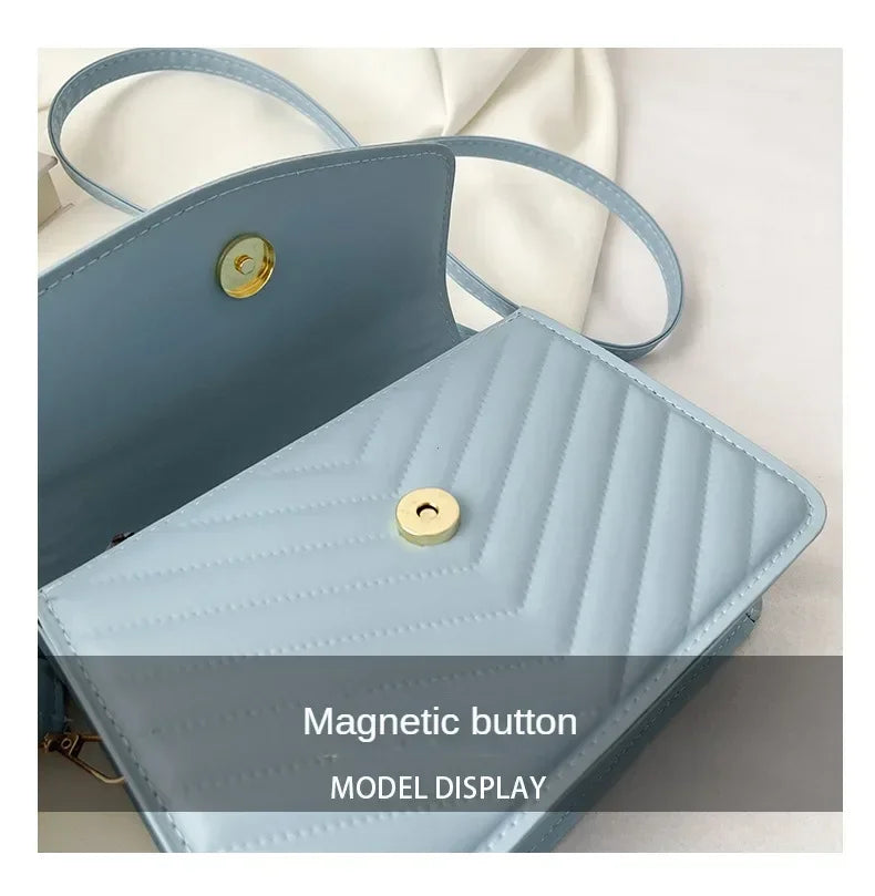 PU Versatile and Fashionable Portable Small Square Bag Single Shoulder Crossbody Bag Luxury Designer Handbag Bolsas De Mujer