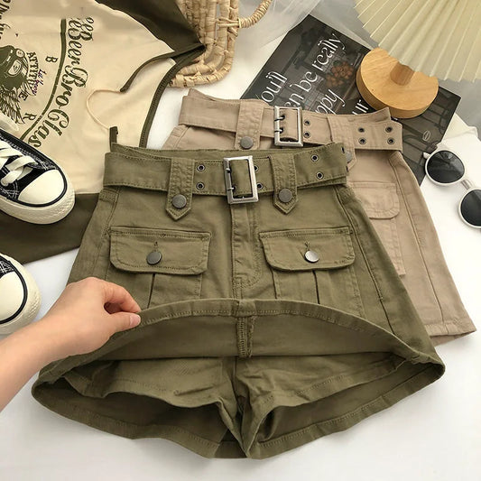 Cargo Mini Denim Skirts Women Multi Pockets Streetwear Personal Cool Teens Youth European Hipsters High Waisted Designer Skirt