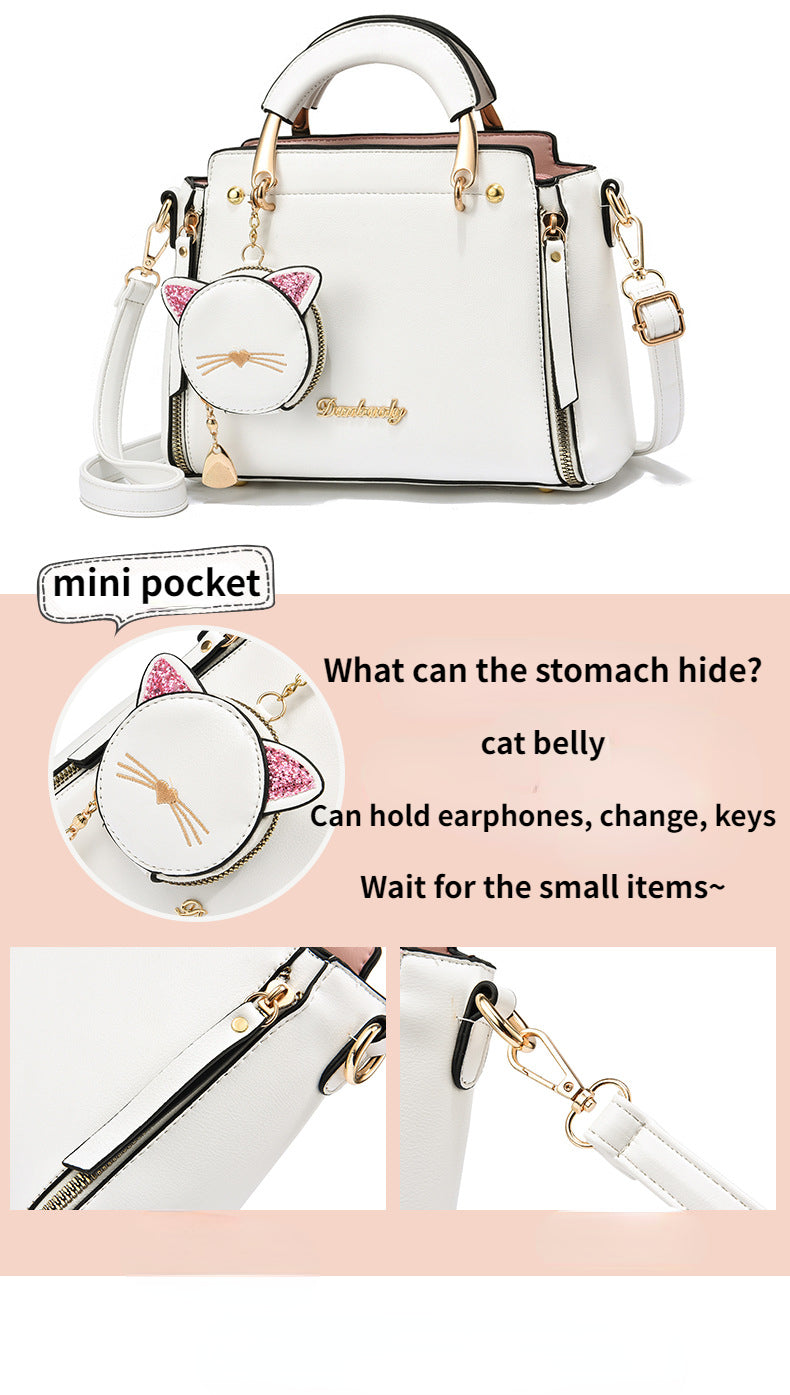 New Trendy Fashion Handbags Atmospheric All-match Ladies Shoulder Bag Messenger Bag Cat Coin Purse Headphone Bag 2023