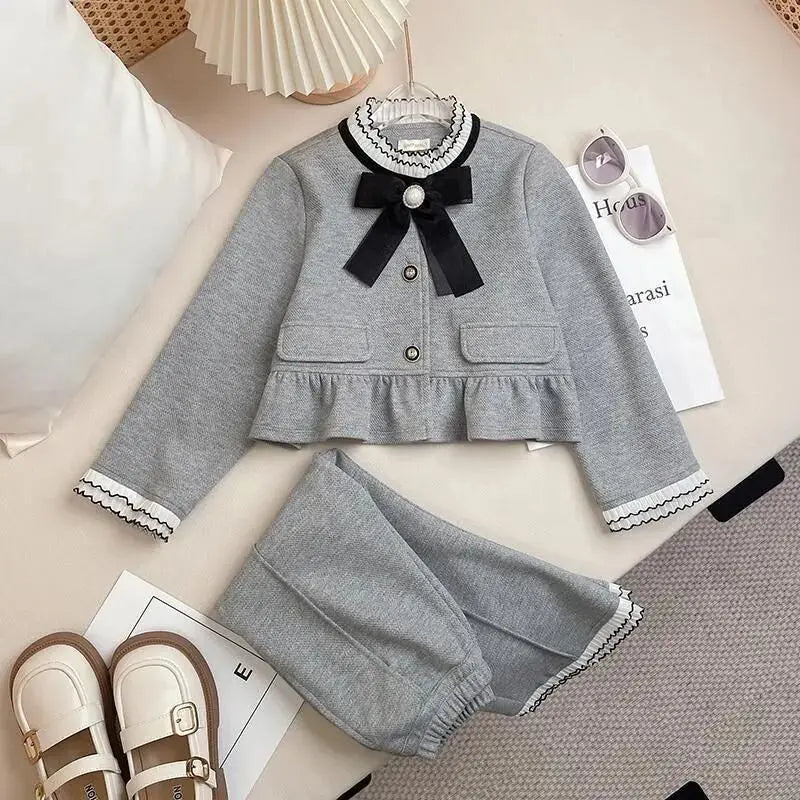 Teen Girls Clothing Sets Toddler Baby Girls Cotton Full Length Clothes Outfit Kids Suit Clothes Knit Coat + Pants Comfortable