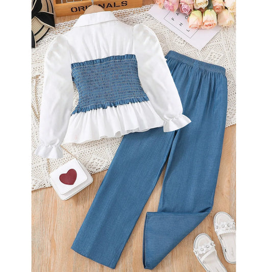 2025 Teen Girls' Clothes Long Sleeves Top + Pants 2pcs Set For Autumn Children Clothing Kids Girl Outfits For 8 9 10 11 12 Years