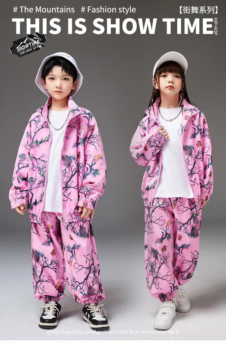 Chinese Style Children's Performance Costume Boys Set Hip-Hop Street Dance National Trend Performance Outfit Girls Jazz Show Cos