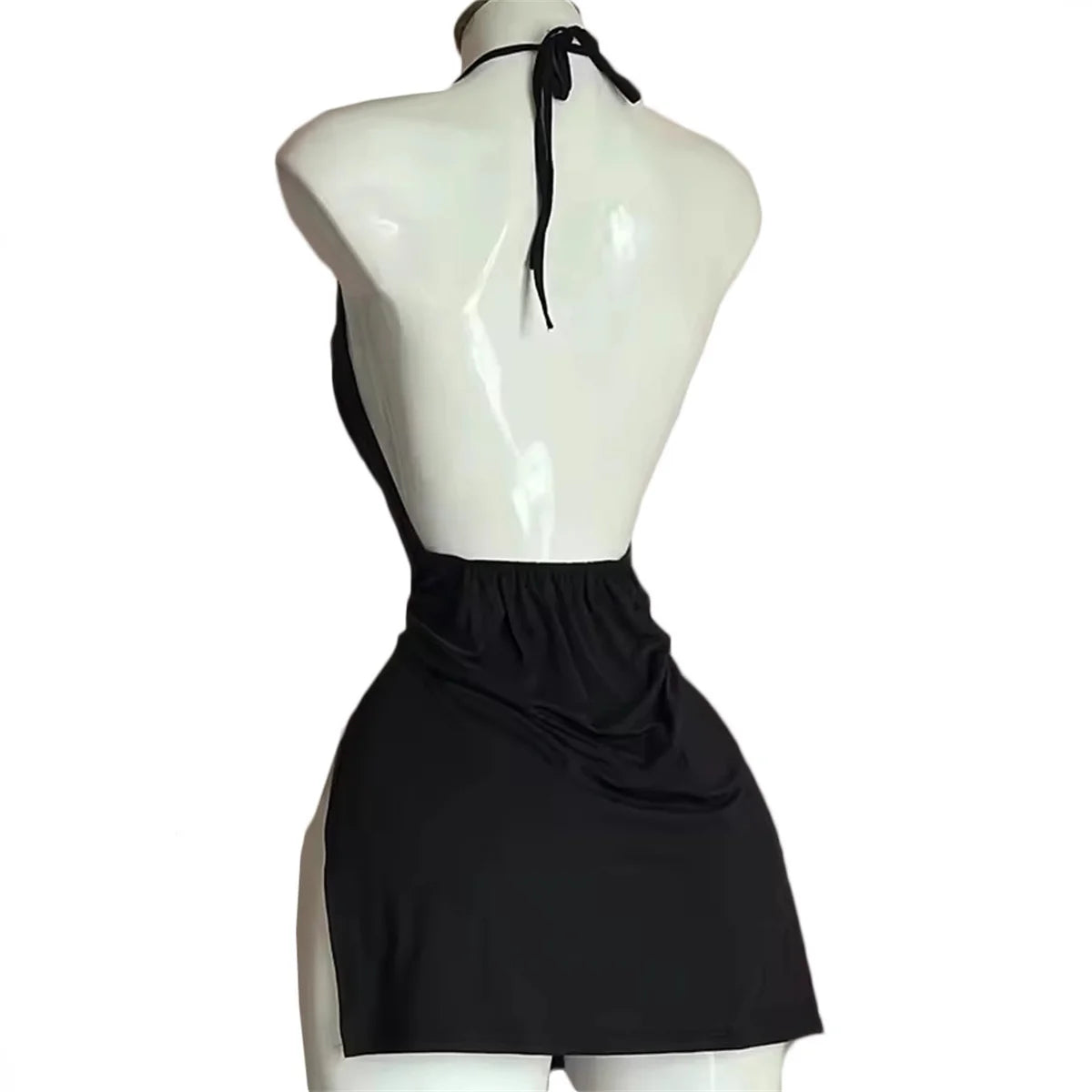 2025 New V Neck Backless Side Slit Sexy Slim Camisole Dress Summer Female Elegant Lace Up Dresses Ladies Beach Tourism Sundress