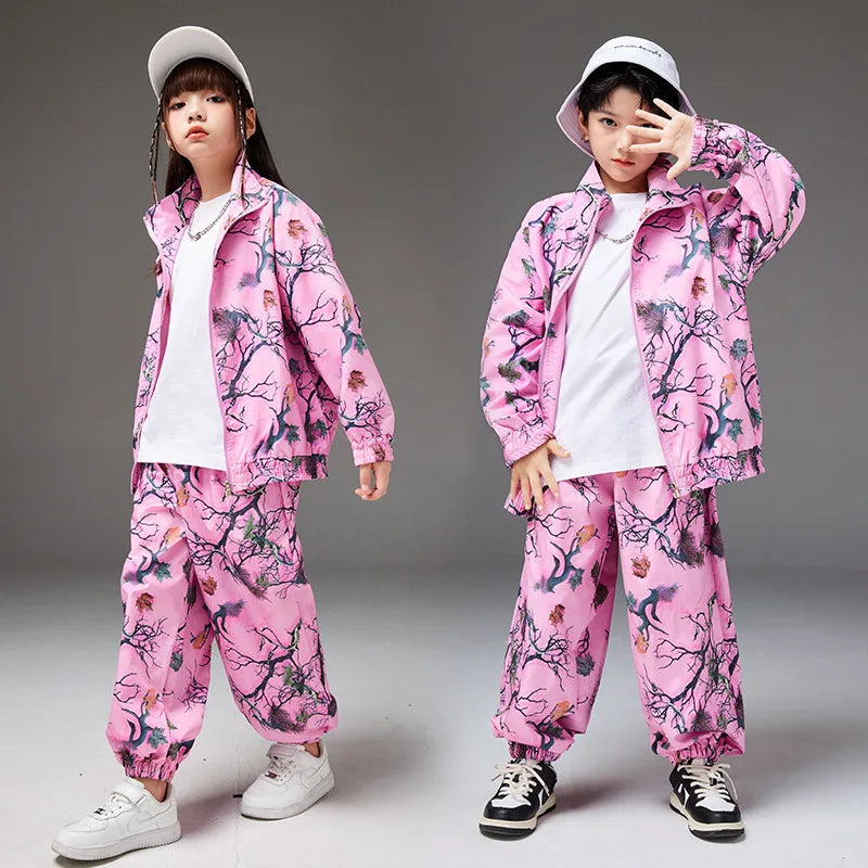 Chinese Style Children's Performance Costume Boys Set Hip-Hop Street Dance National Trend Performance Outfit Girls Jazz Show Cos