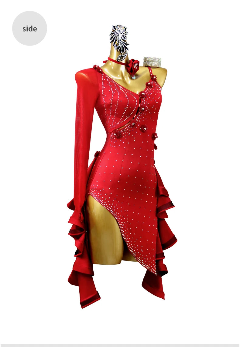 2025 Latin Dance Practice Clothing Girls Dress for Prom Competition Sport Costume Evening Party Skirt Top Women Samba Customized