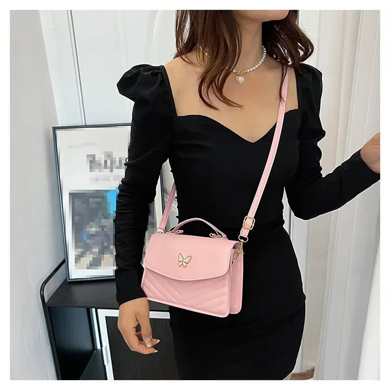 PU Versatile and Fashionable Portable Small Square Bag Single Shoulder Crossbody Bag Luxury Designer Handbag Bolsas De Mujer
