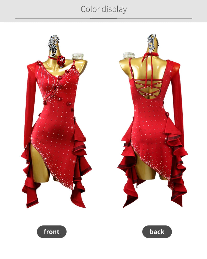 2025 Latin Dance Practice Clothing Girls Dress for Prom Competition Sport Costume Evening Party Skirt Top Women Samba Customized