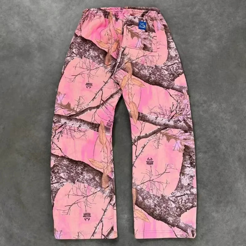 Y2K Streetwear Men Camouflage Pattern Print High Street Hip Hop Sweatpants Women Oversized Unisex Casual Camo Baggy Pants Gothic
