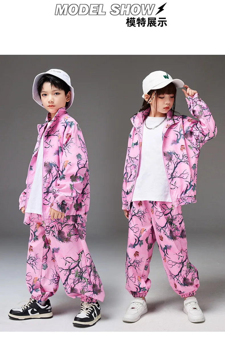 Chinese Style Children's Performance Costume Boys Set Hip-Hop Street Dance National Trend Performance Outfit Girls Jazz Show Cos
