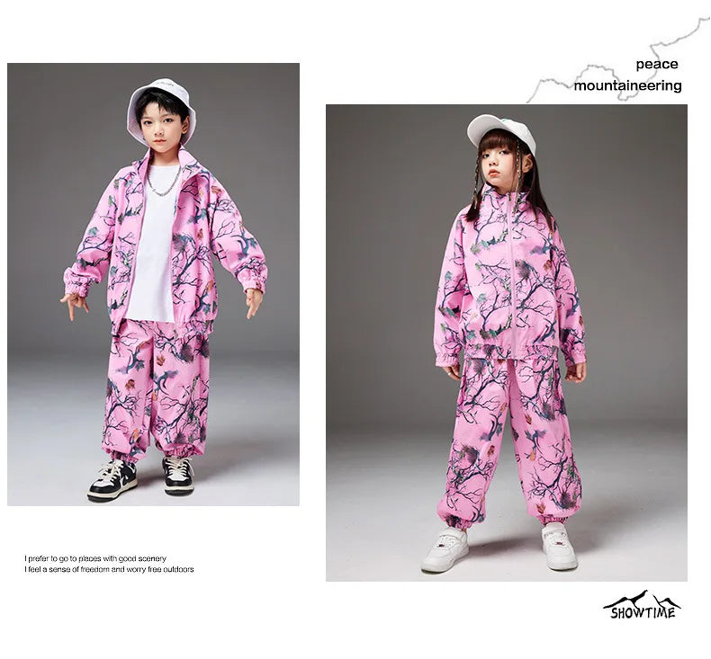 Chinese Style Children's Performance Costume Boys Set Hip-Hop Street Dance National Trend Performance Outfit Girls Jazz Show Cos