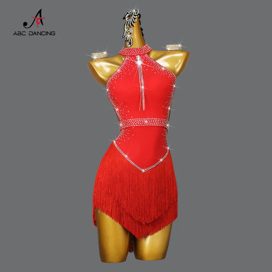 2025 Latin Dance Women Tassel Skirt Sexy New Adult Competition Evening Dress Female Clothes Sport Party Girl Line Suit Customize