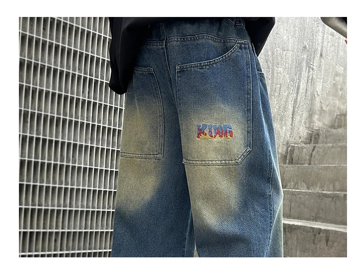 Hot Sale Children Vintage y2k Baggy Jeans for Teens Boy New Casual Relaxed Fit Denim Pants Kids Classic Blue Jeans Trousers