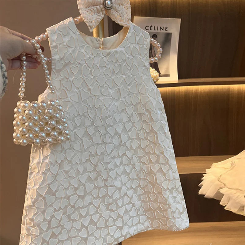 Baby Girls Birthday Party Dresses Kids Bow Elegant Wedding Gown Toddler Princess Sleeveless Classic Vestidos Children Clothing