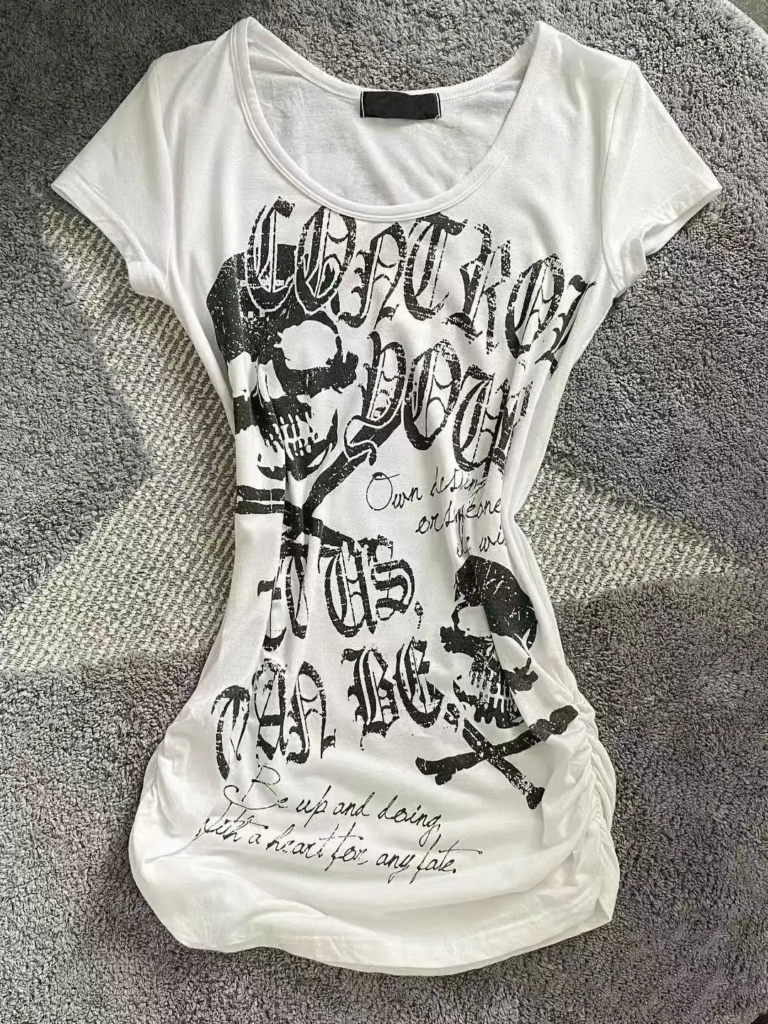 2000s Y2k Tops & Tees Women's T-shirt Print Sexy Punk Streetwear Shirt Gothic Blouse Casual Grunge T Shirts Crop Top 2025 Summer