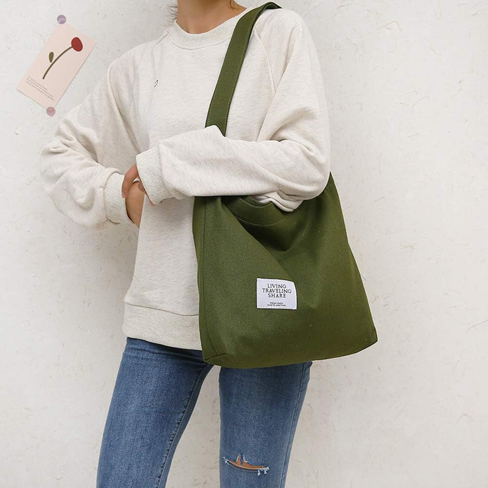 Women'S Retro Large Size Canvas Shoulder Bag Hobo Crossbody Handbag Casual Tote