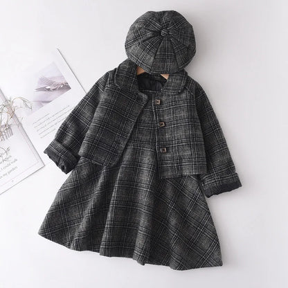 Bear Leader Fashion Kids Girls Princess 2pcs Clothes Set Autumn Winter Children Coat Outwear+Skirts Vintage Outfits Suit 2-12Y