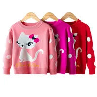 Girls Solid Colour Sets Children's Long-Sleeved Short Sweater Trousers 2Pcs Spring Autumn New Kids Fashion Casual Suit 4-12Y